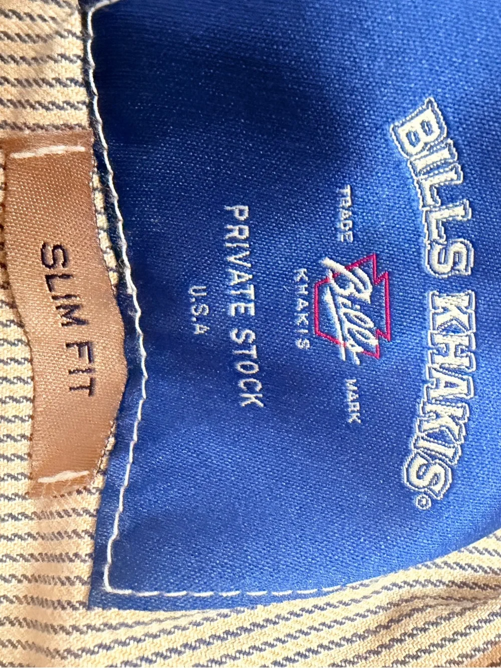 Bills Khakis tan corduroy flat front pants
